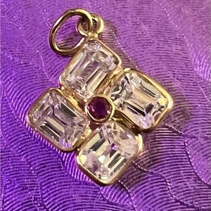 18K Gold Amethyst & Topaz? Pendant